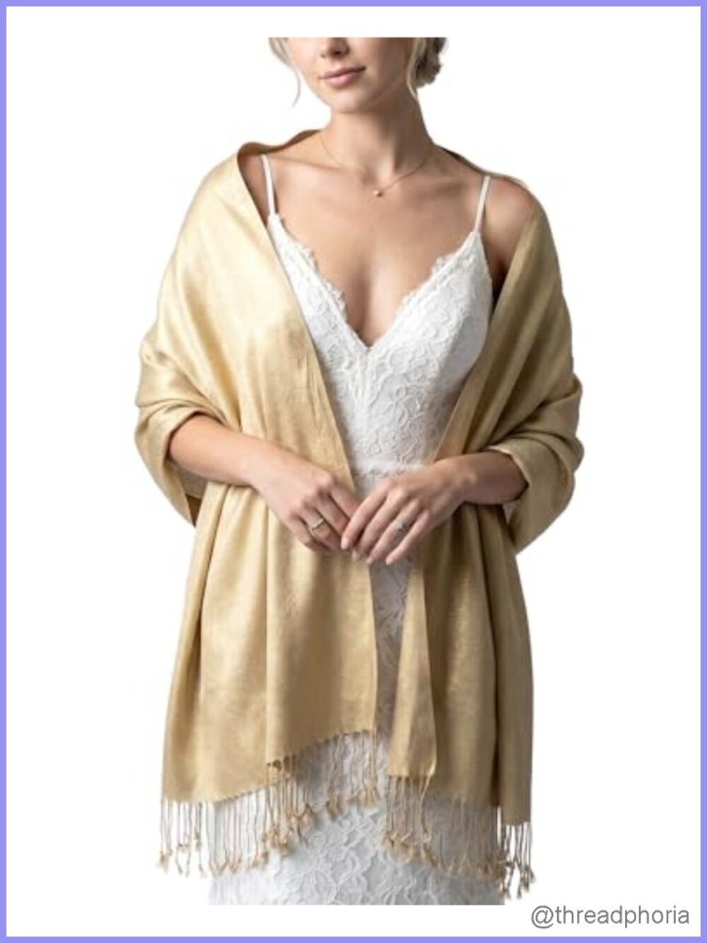 Metallic Pashmina Shawl Wrap for Women Evening Dress Wedding Sparkly Scarf